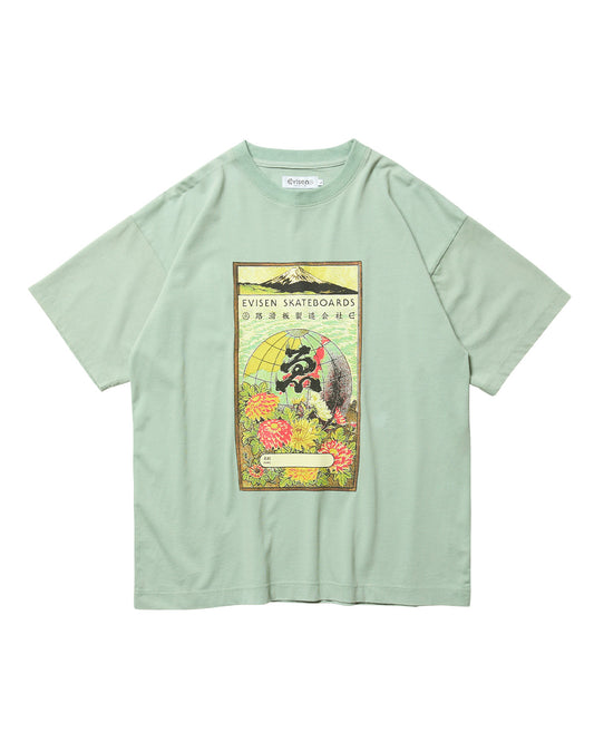GLOBE LABEL TEE - DUSTY TEAL