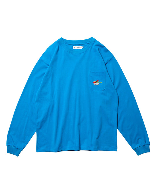 NEW SUSHI POCKET LS TEE - BLUE