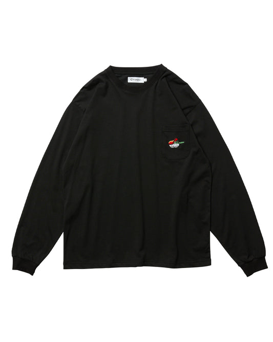 NEW SUSHI POCKET LS TEE - BLACK