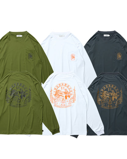 EMBLEM POCKET TECH LS TEE - DARK NAVY