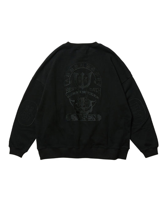 TIGER MATCH EMBLEM CREW SWEAT - BLACK