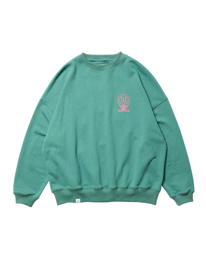 TIGER MATCH EMBLEM CREW SWEAT - TURQUOISE