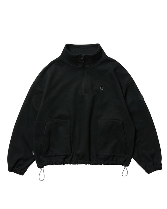 MIND LAND HALF ZIP SWEAT - BLACK