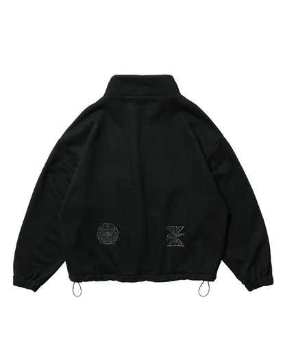 MIND LAND HALF ZIP SWEAT - BLACK