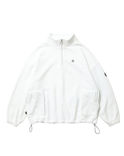 MIND LAND HALF ZIP SWEAT - WHITE