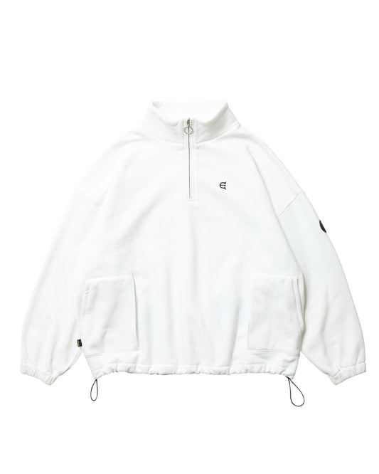 MIND LAND HALF ZIP SWEAT - WHITE