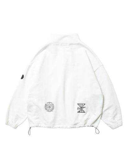 MIND LAND HALF ZIP SWEAT - WHITE