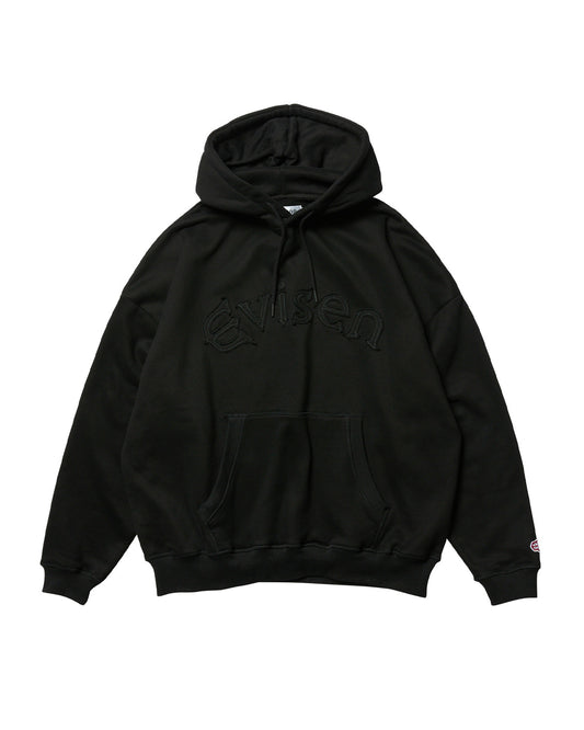 ARCH LOGO PATCH HOODIE - BLACK