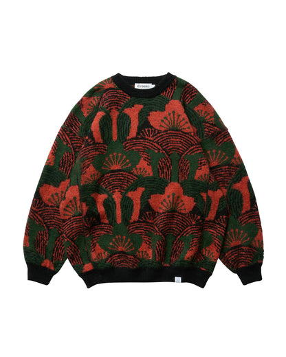 KABUTO MOHAIR CREW KNIT - ORANGE / GREEN