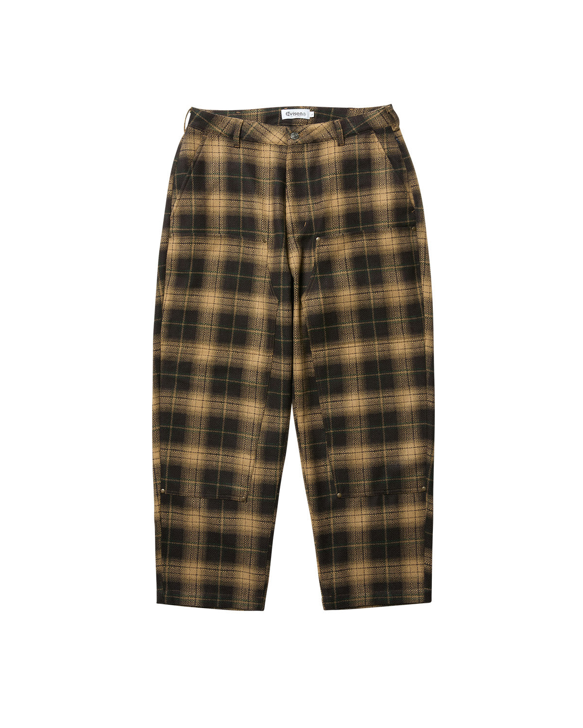 CHECK WOOL PAINTER PANTS