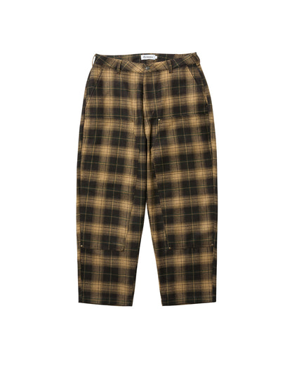 CHECK WOOL PAINTER PANTS - YELOW