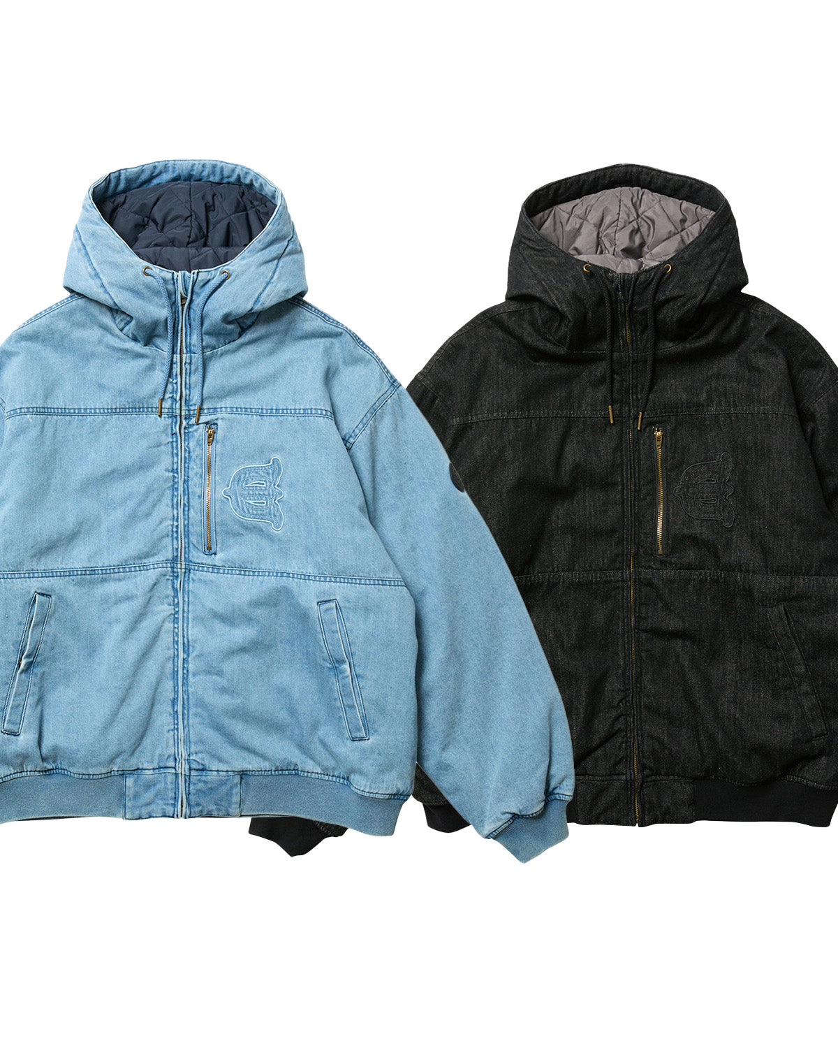 EYE FIRE DENIM PUFF JACKET - BLUE