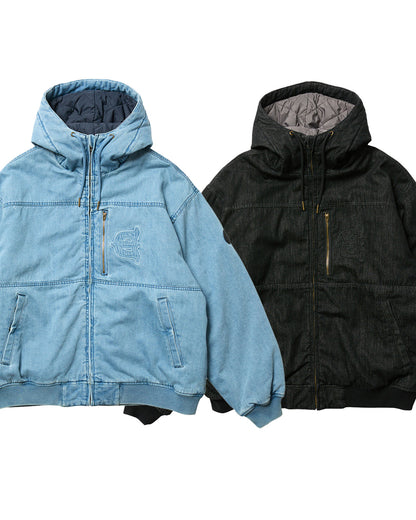 EYE FIRE DENIM PUFF JACKET - BLUE
