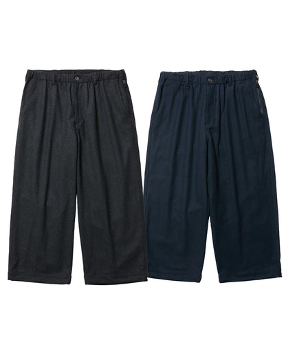 2-WAY WOOL WIDE PANTS - NAVY