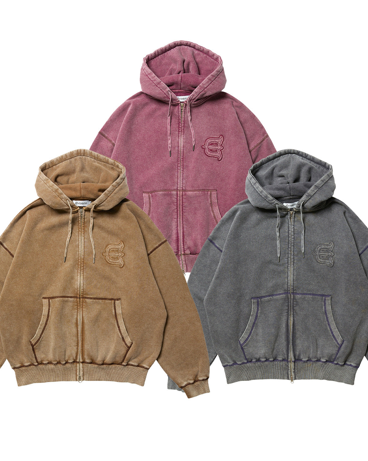 LOGO ZIP HOODIE - MOCHA