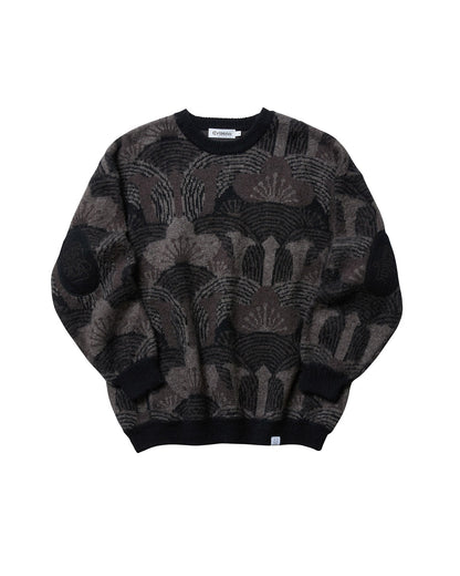 KABUTO MOHAIR CREW KNIT - BLACK / GREY