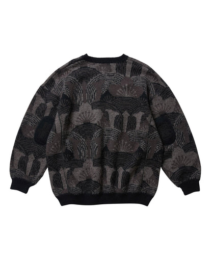KABUTO MOHAIR CREW KNIT - BLACK / GREY