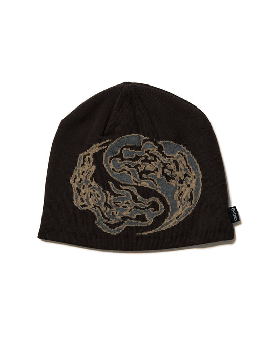YIN-YANG FIRE BEANIE - BLACK