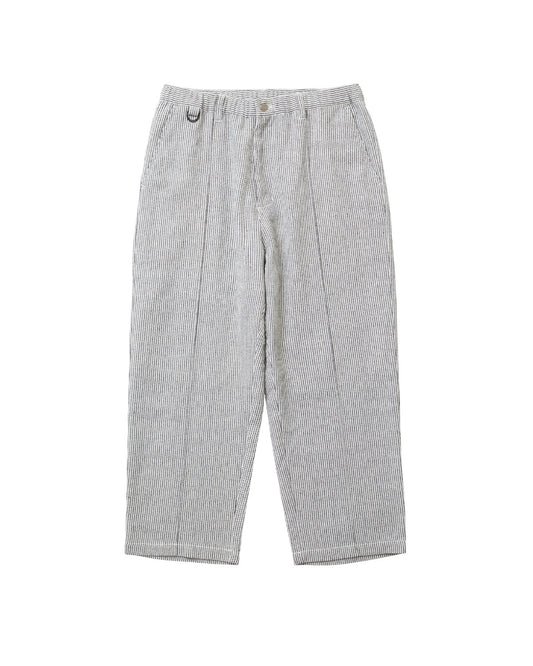JACQUARD PINTUCK PANTS - WHITE