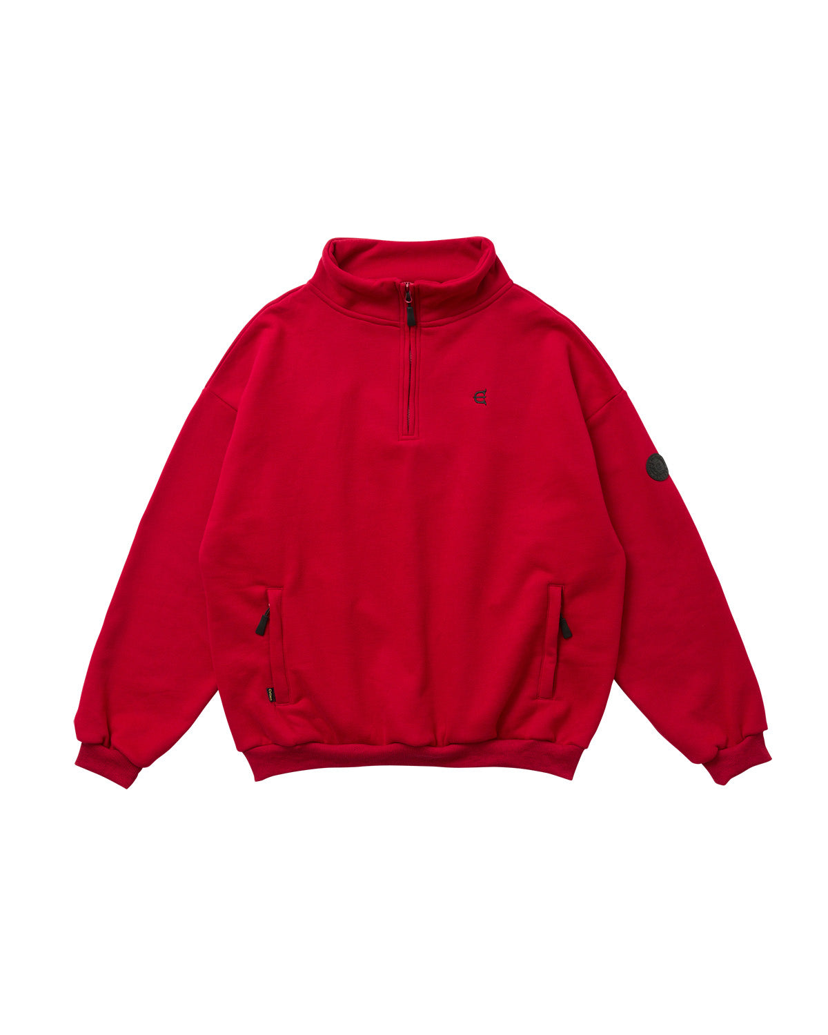 LOGO HALF ZIP SWEAT - RED