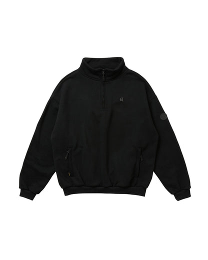 LOGO HALF ZIP SWEAT - BLACK