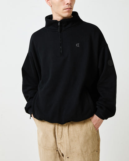 LOGO HALF ZIP SWEAT - BLACK