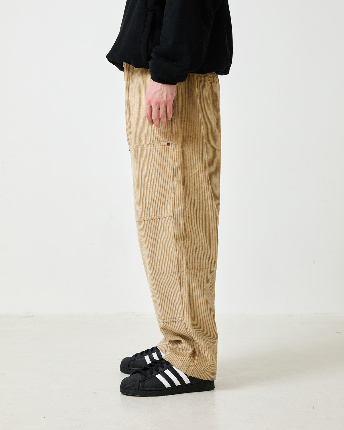 BOHEMIAN CORDUROY WORK PANTS - BEIGE