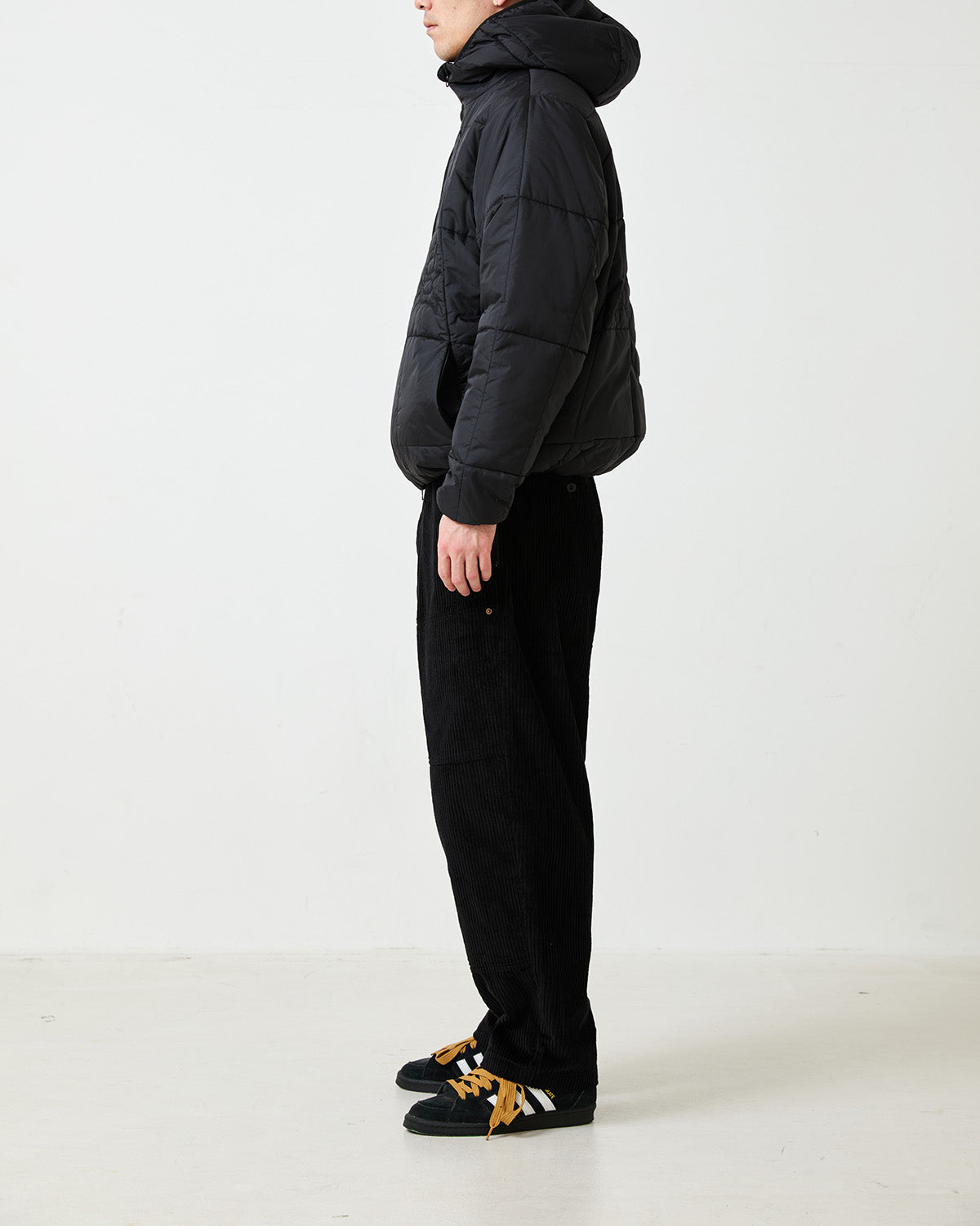 BOHEMIAN CORDUROY WORK PANTS - BLACK
