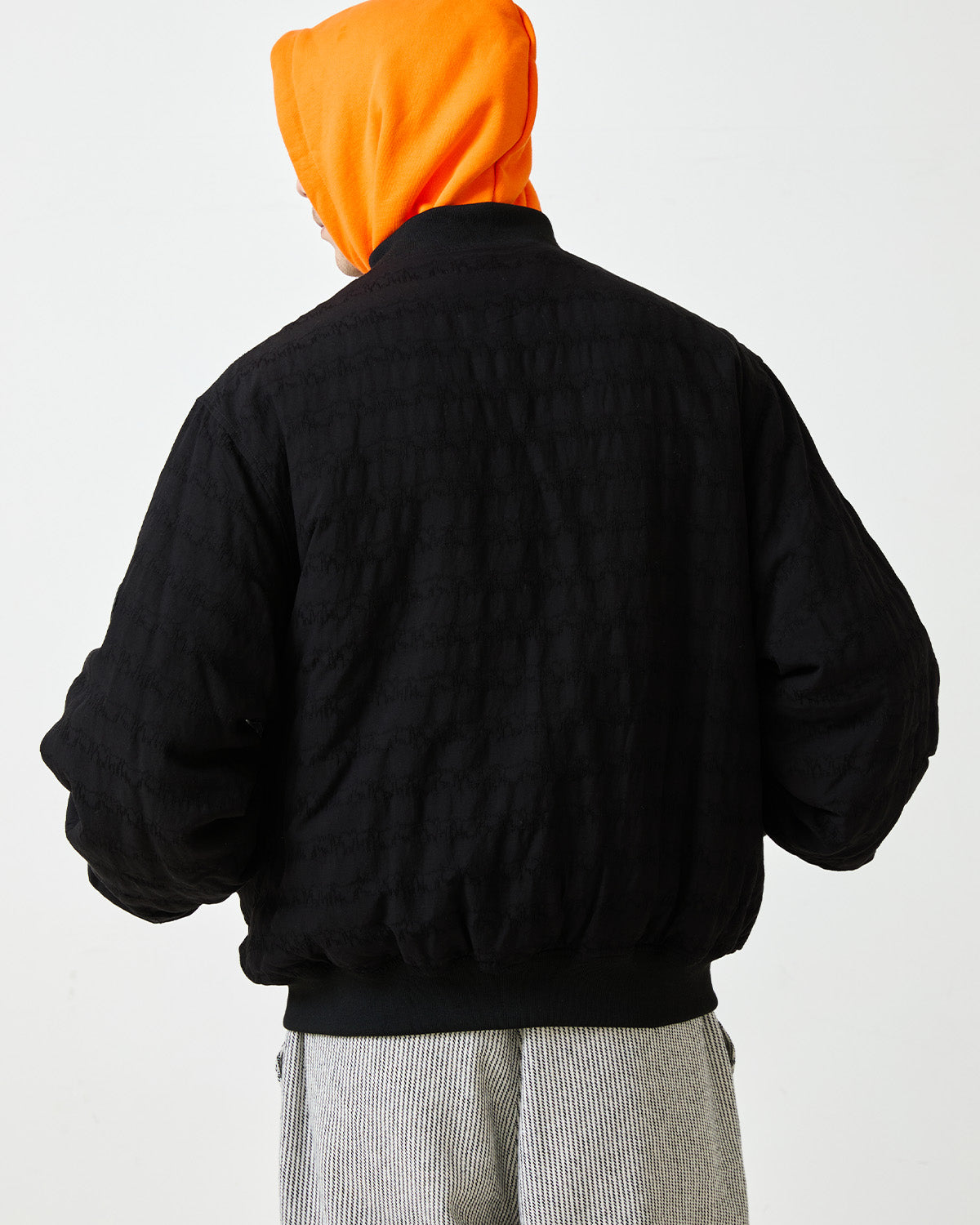 JACQUARD BOMBER JACKET - BLACK