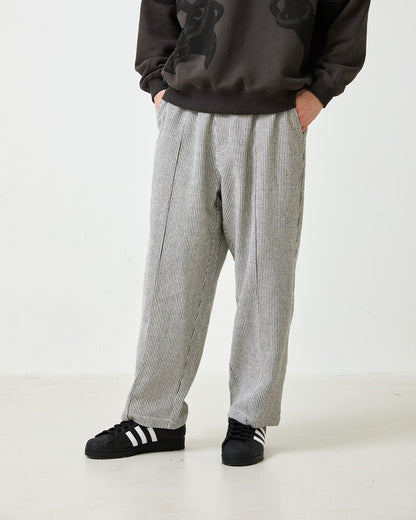 JACQUARD PINTUCK PANTS - WHITE