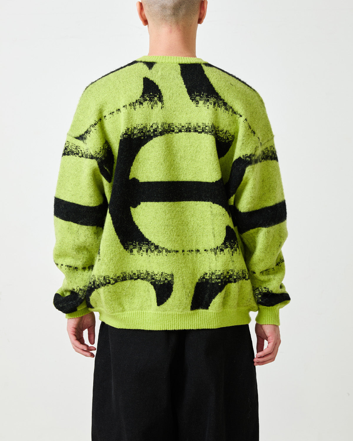 PATTERN MOHAIR KNIT - BLACK