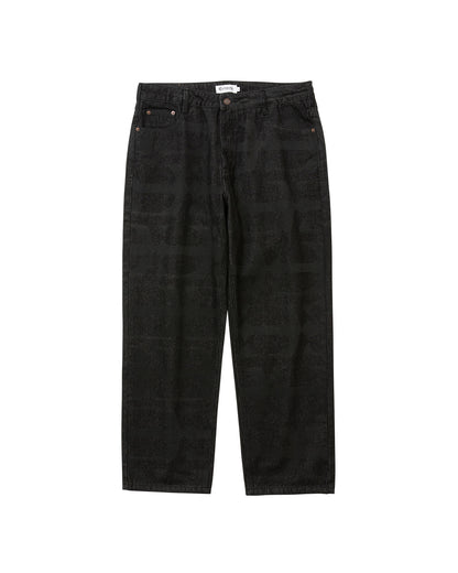 PATTERN DENIM PANTS - BLACK
