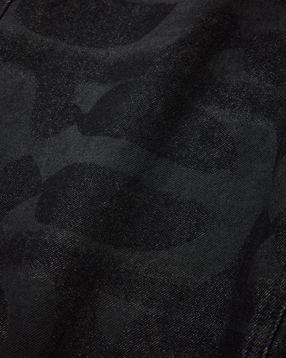 PATTERN DENIM PANTS - BLACK