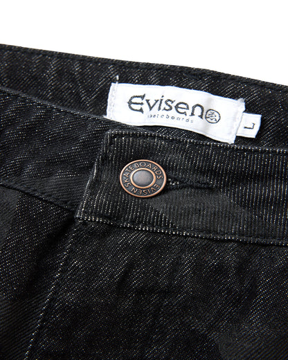 PATTERN DENIM PANTS - BLACK