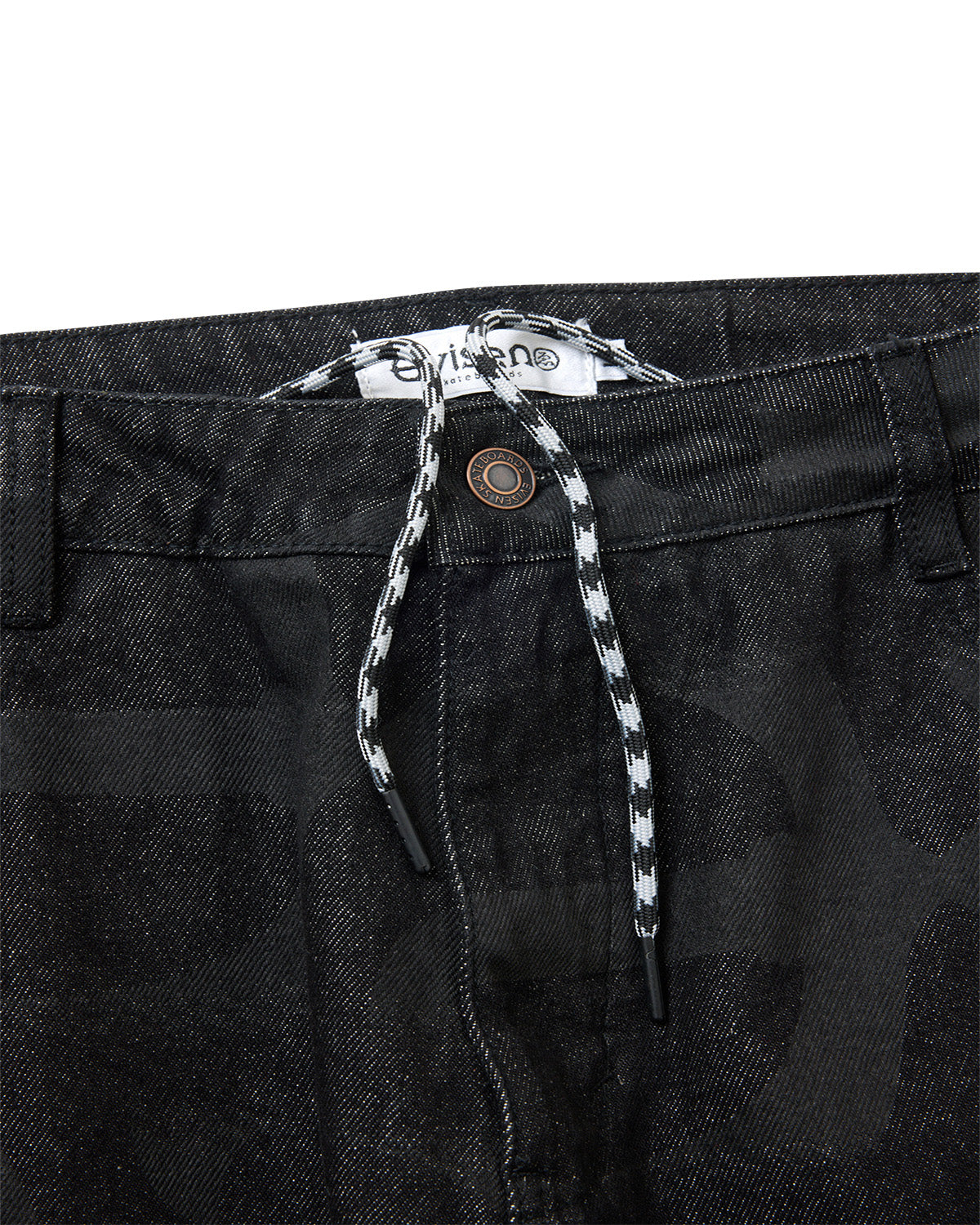 PATTERN DENIM PANTS - BLACK