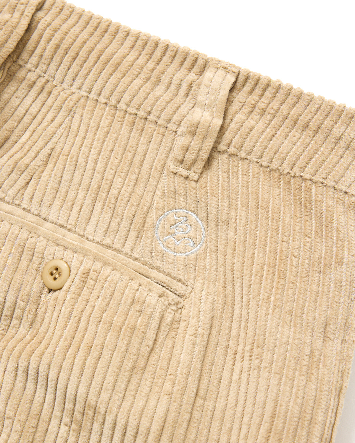BOHEMIAN CORDUROY WORK PANTS - BEIGE