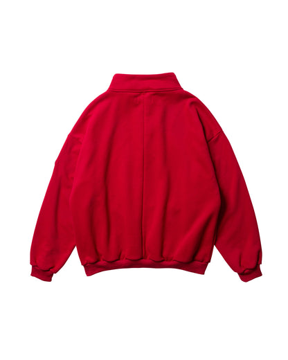LOGO HALF ZIP SWEAT - BLACK