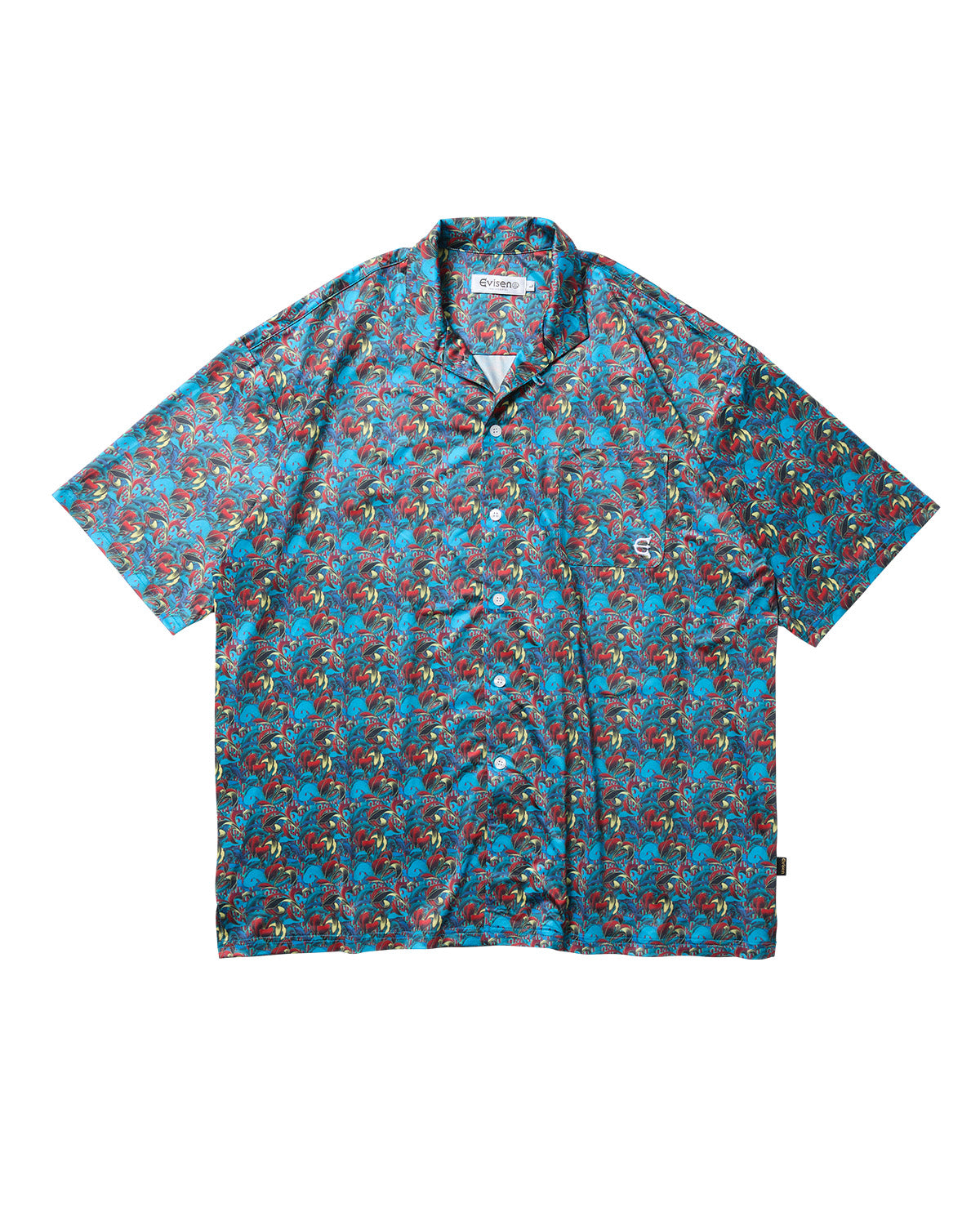 JULIEN OPEN S/S SHIRT - BLUE / ORANGE