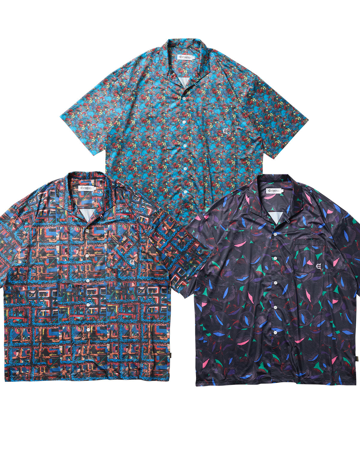 JULIEN OPEN S/S SHIRT - BLUE / ORANGE – Evisen Skateboards ゑ