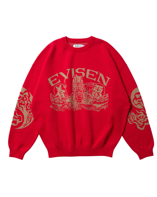 DRAGON SHIP KNIT - RED