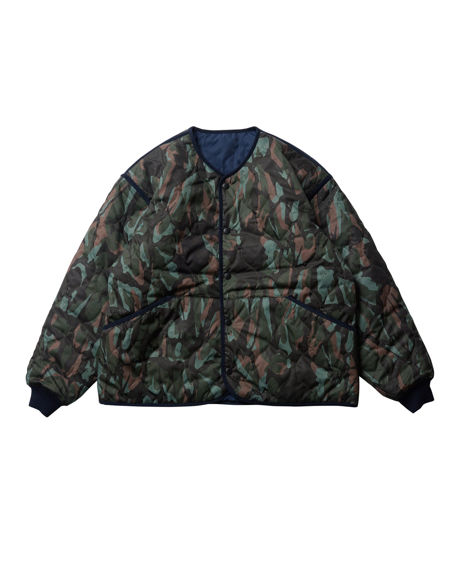 REVERSIBLE SOUVENIR QUILTED JKT - NAVY