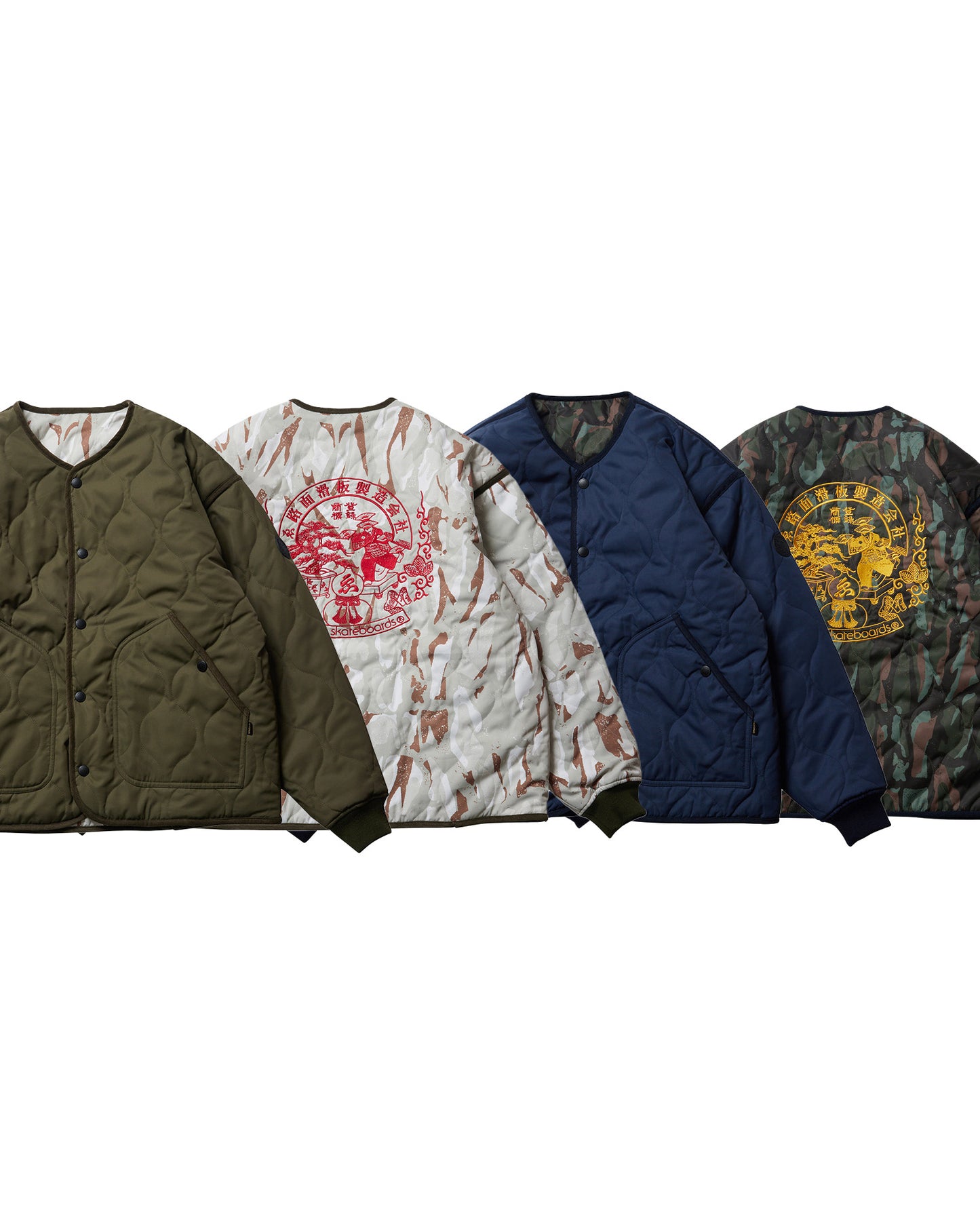 REVERSIBLE SOUVENIR QUILTED JKT - NAVY