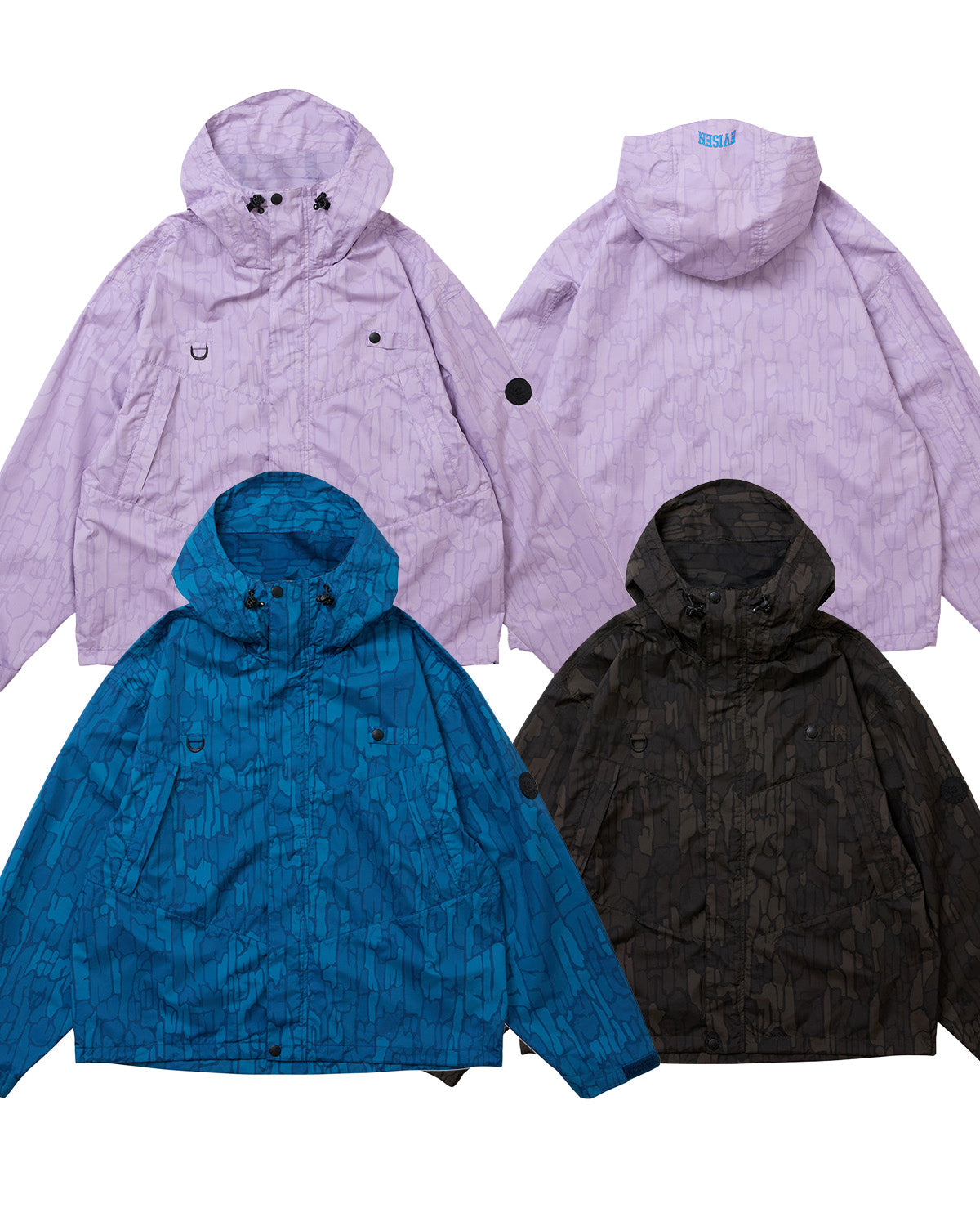 TREE CAMO MOUNTAIN JACKET - BLUE