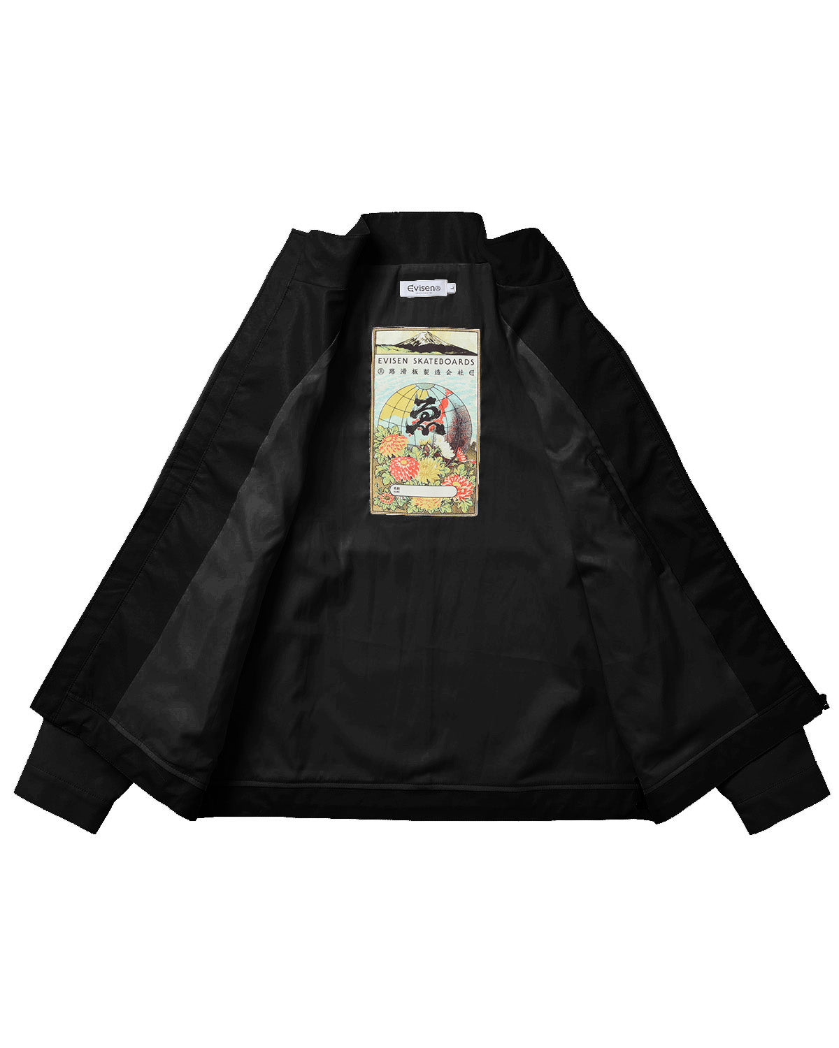 STAND COLLAR LEATHER JACKET - BLACK – Evisen Skateboards ゑ