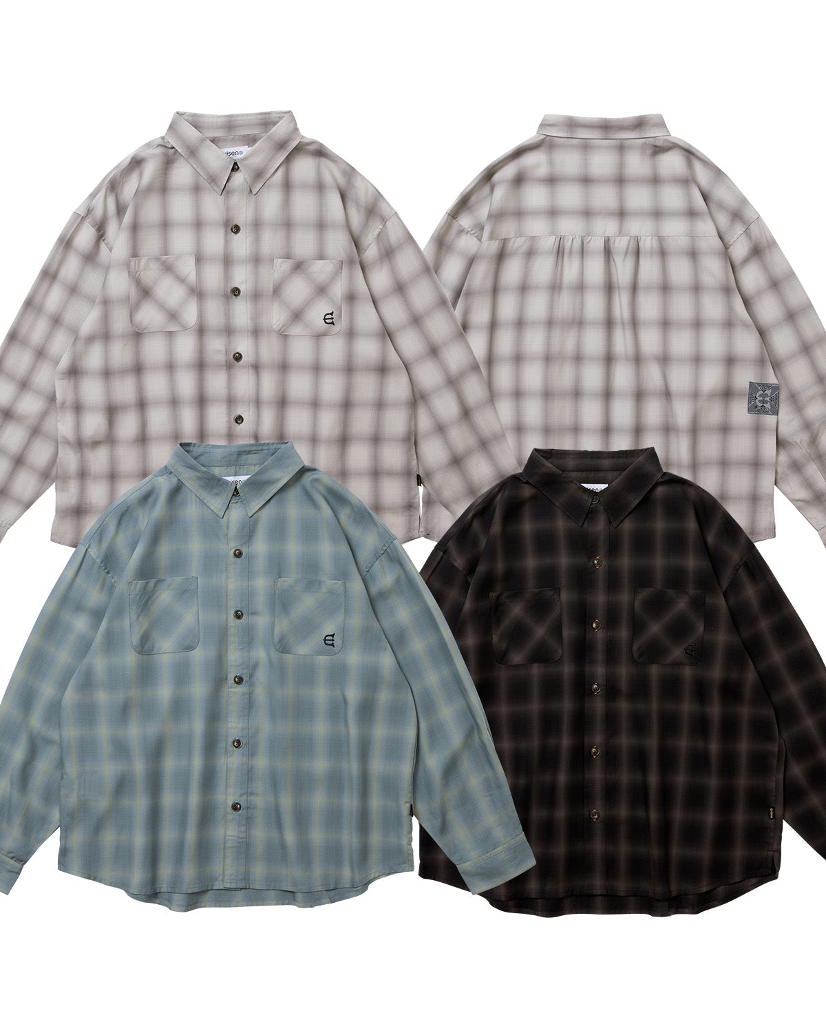 WILLIAM CHECK L/S SHIRT - GREY – Evisen Skateboards ゑ (エビセン
