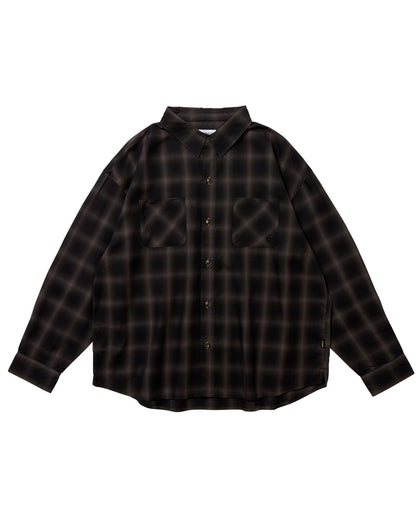 WILLIAM CHECK L/S SHIRT - BLACK