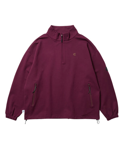 PUNCH HALF ZIP SWEAT - BURGUNDY