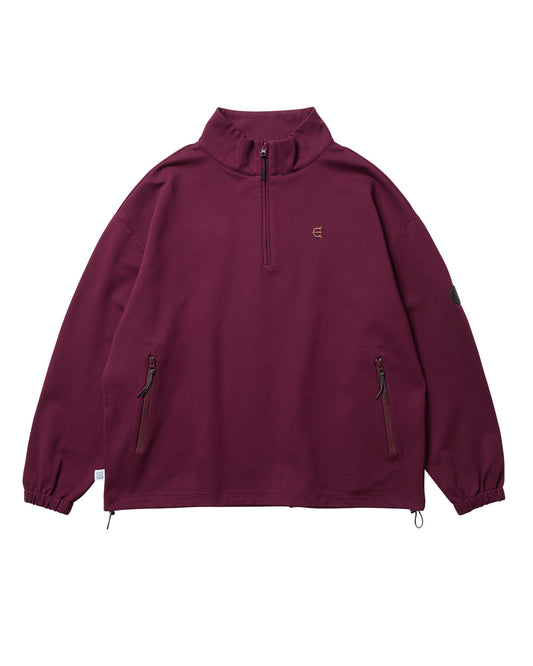 PUNCH HALF ZIP SWEAT - BURGUNDY