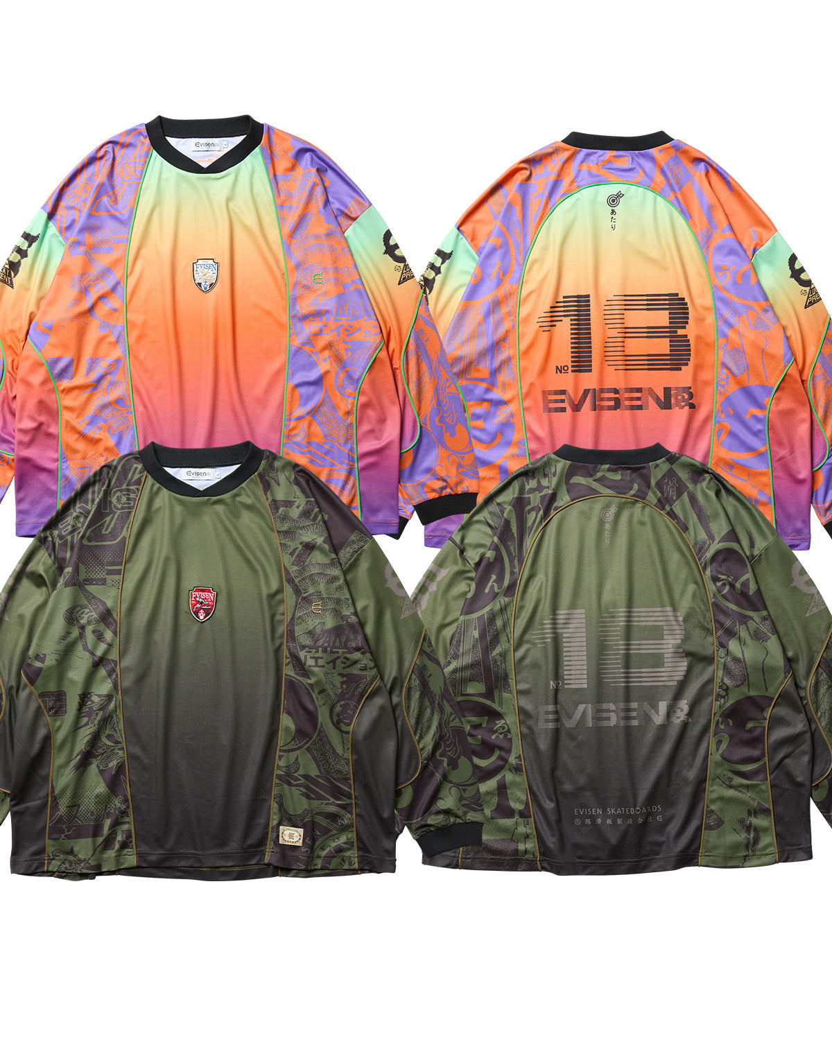 PHEASANT MOTO JERSEY - ORANGE / PURPLE – Evisen Skateboards ゑ