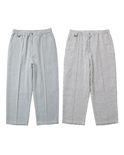 JACQUARD PINTUCK PANTS - GREY 【EC限定カラー】